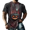Men's Halloween T-Shirt Short Sleeve Round Neck Printed Tee for Casual Wear