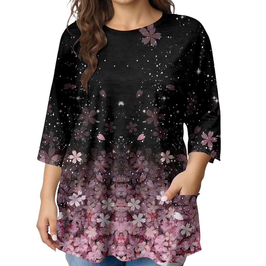 Damen Mode Übergröße Bedruckte Kurzarmbluse Für Elegantes Pendeln Und Freizeitkleidung