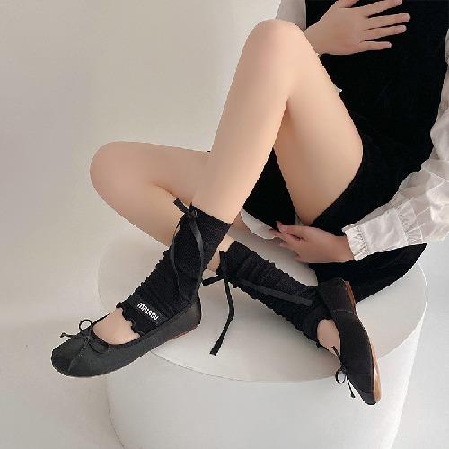Spring and Summer Thin Socks Women's Ballet Style Calf Pile Pile Foot Socks Japanese Ins All-match Leggings