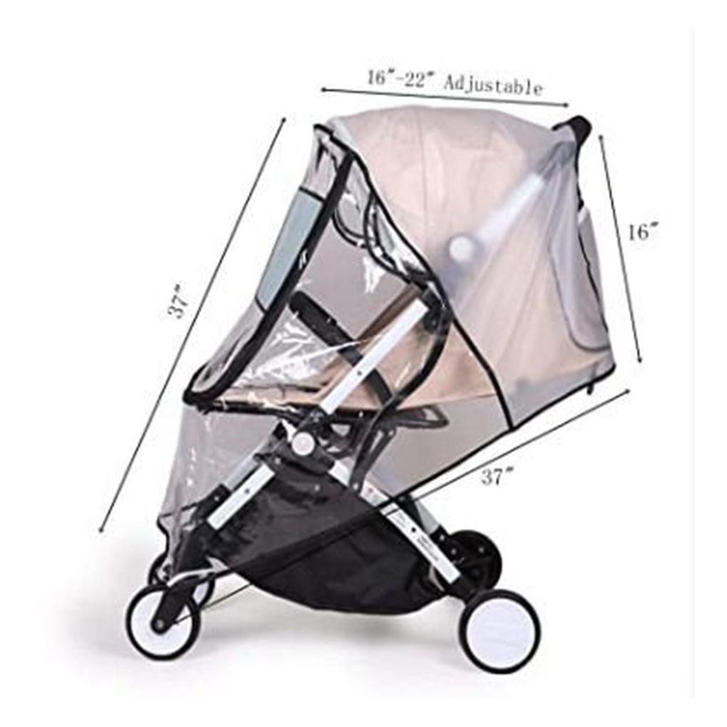 EVA Baby Stroller Rain Cover Reusable Foldable Waterproof Replacement Windproof Dustproof Carriage Protector Accessories