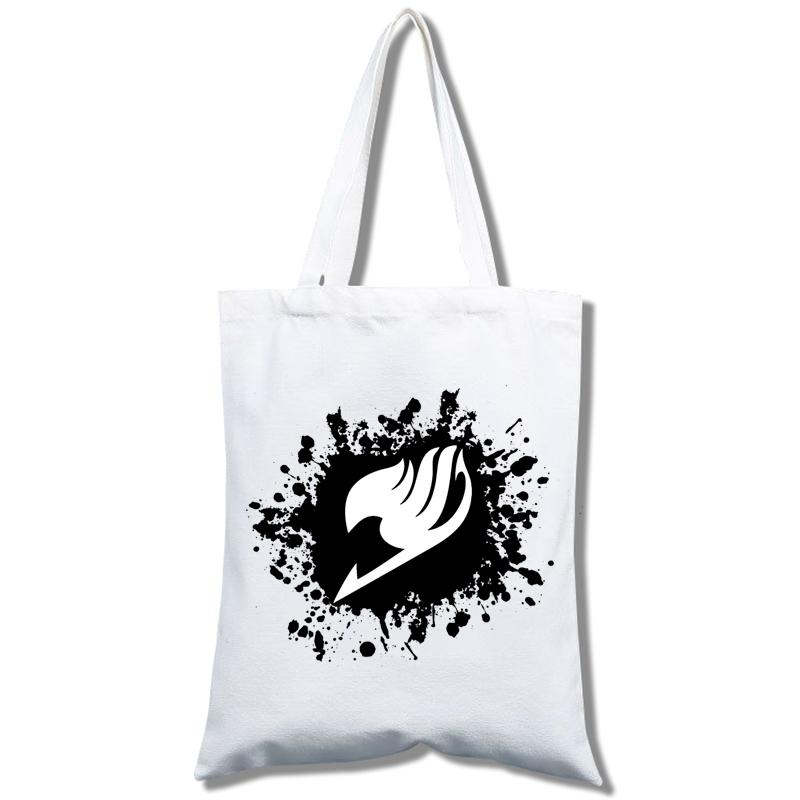 Хлопковая сумка для покупок Fairy Tail большая сумка с мультяшным принтом сумки для покупок для девочек повседневная мода 2426cm 698₽