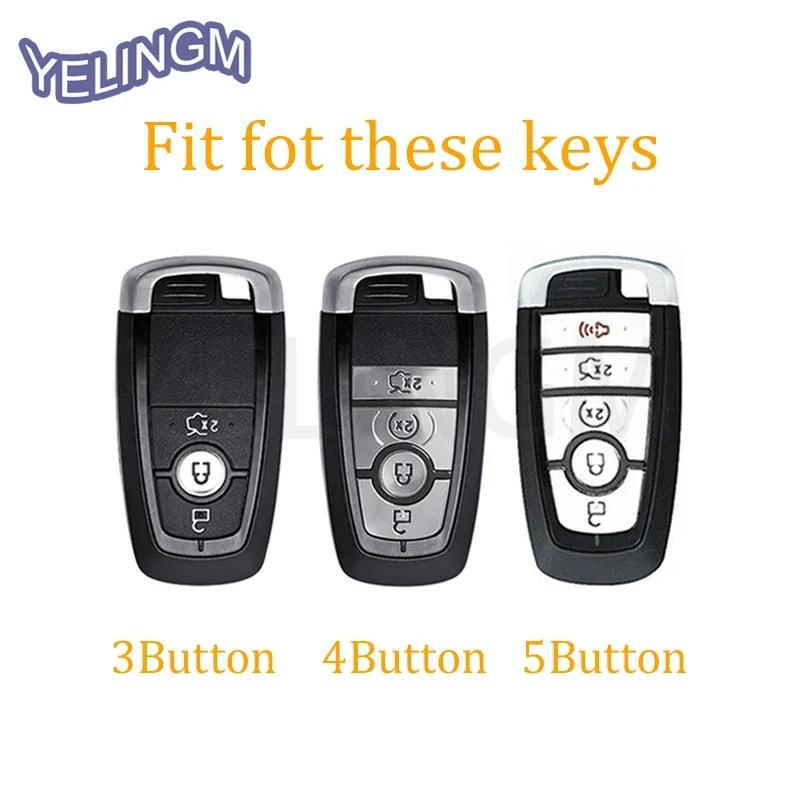 3 4 5 Button Car Key Cover For Ford Fusion Mondeo Mustang Explorer Edge Ecosport For Lincoln Mondeo Mkc Mkz Mkx Key Case For Car