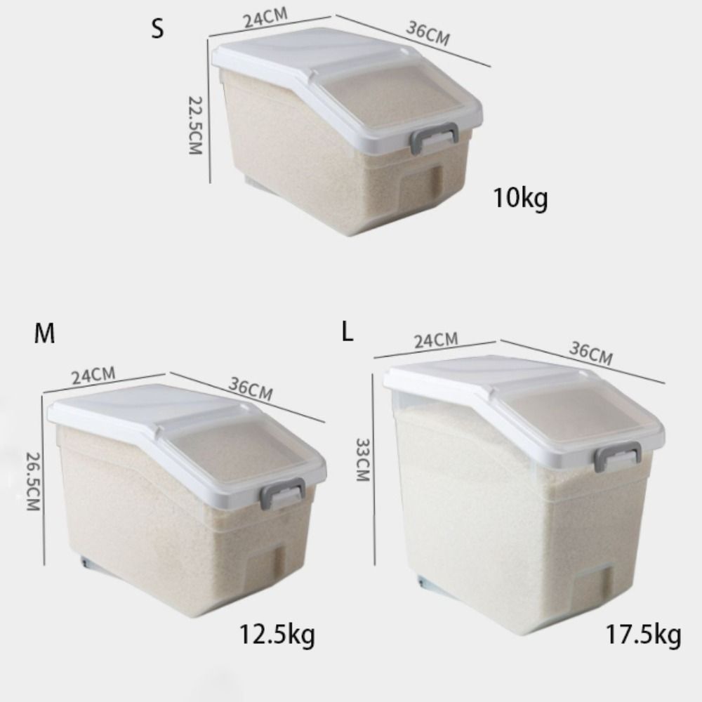 to Use With Lid Space Saving Grain Storage Tank Rice Container Kitchen Storage Box Flour Bucket