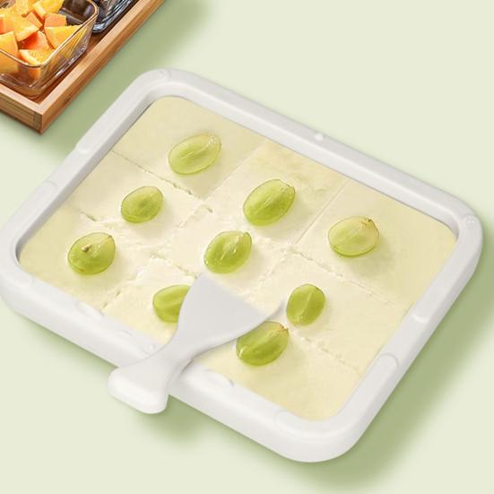 Manual Freezing Yogurt Maker Stainless Steel Ice Cream Roll Machine for Home