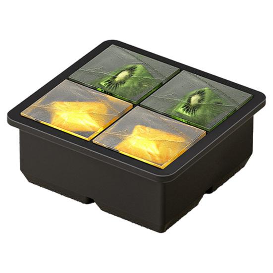 Square Silicone Ice Cube Tray with Lid  6-Cavity Easy Release Ice Cube Mold Stackable BPA-free Ice Cube Maker Dishwasher Safe Home Bar Essential