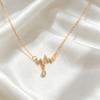 Heartbeat Gold Necklace for Women, Simple Elegant Design, ECG Style Niche Fashion Internet Celebrity Cold Tone Collarbone Chain Trendy