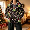 Women's Fashion Casual Christmas Print Hooded Sweatshirt with Pockets