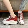 Fashion 2025 New 8.5cm Women dermis Sneakers Autumn Winter Hidden Heel Casual Shoes Side Zip Women White Platform White shoes 34 40