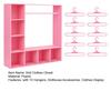 Doll Clothes Wardrobe with 10 Hangers Girl Doll Clothing Storage Closet Dollhouse Figure Doll Accessories Garment Display Box