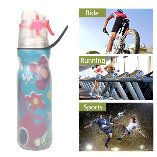 Butelka z rozpylaczem 590 ml, 3 warstwy, izolowana, duża pojemność, bez BPA, przenośna, szczelna, męska, damska, podróżna, do siłowni, do ćwiczeń, słomka do picia