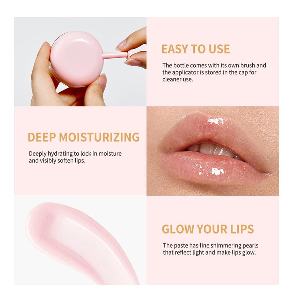 Lip Balm 3 Colors Light Lines Anti-Dry Cracked Lip Care Balm Hydrating Moisturizing Fine Glitter Strawberry Fruit Fragrance Lip