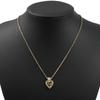 Dior Logo heart Necklace Plated Gold/Rhinestone heart 6.1g Women Used