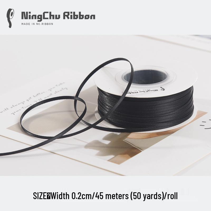 2mm Double-Sided Satin Ribbon Bookmark for Wedding Bows and Gift Wrapping