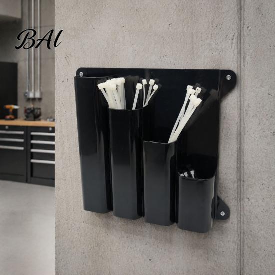Wall Mounted Storage Rack Cable Tie Organizer Rack, with Four Compartments, Home DIY Solution System, Management in Garages And Workshops Commercial