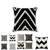 Elegant Black White Geometric Waves Cushion Cover For Home Bed Decoration