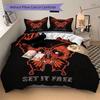 Metallica Butterfly Bedding 3 Piece Set HD Print Duvet Cover Pillowcases for Teens Adult Bedroom Decoration Christmas Gift