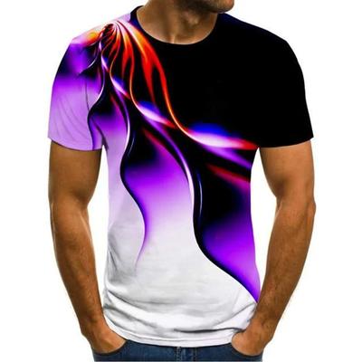 Herren Casual 3D Buchstaben Print Kurzarm T-Shirt