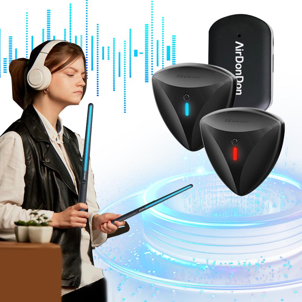 Electric Air Drum Set Portable Air Drum Foot Sensor Bluetooth-Compatible Realistic Effect Virtual Drum Stick Electronic Drum Set