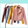 Crossborder 2025 Womens Punk Leather Jacket With Pu Splicing For Streetwear Fashion