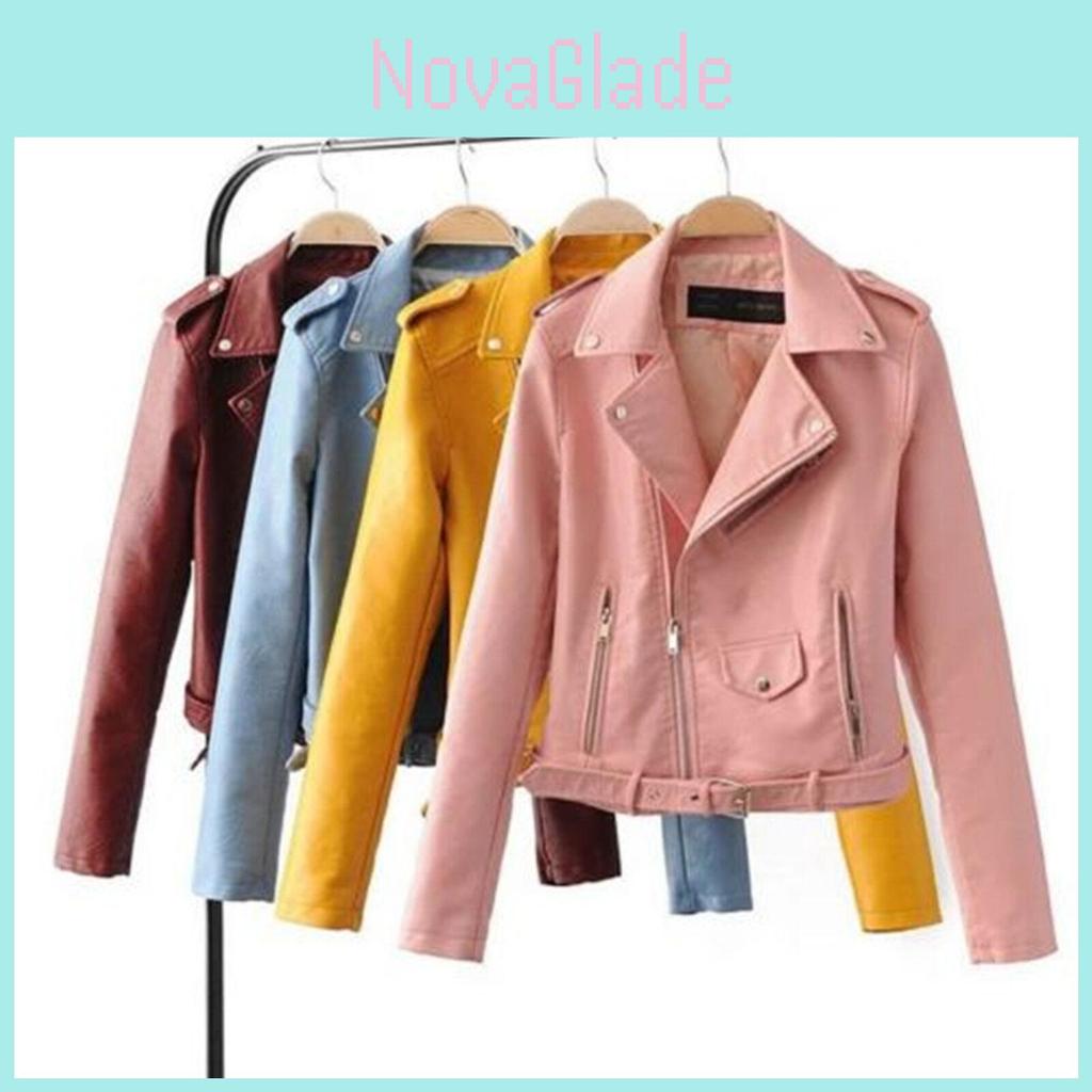 Crossborder 2025 Womens Punk Leather Jacket With Pu Splicing For Streetwear Fashion