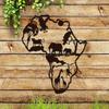 DDPNKL 1pc Metal African Animal Map Iron Indoor Outdoor Crafts, Indoor Decoration, Great for Living Room Bedroom, Black
