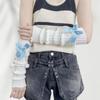 New Year Christmas Gift Red Knitted Arm Sleeves Girls Warm Sweet Fingerless Gloves