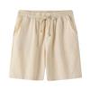 Men's Fashion Casual Solid Color Cotton Linen Shorts Tie Cotton Linen Shorts