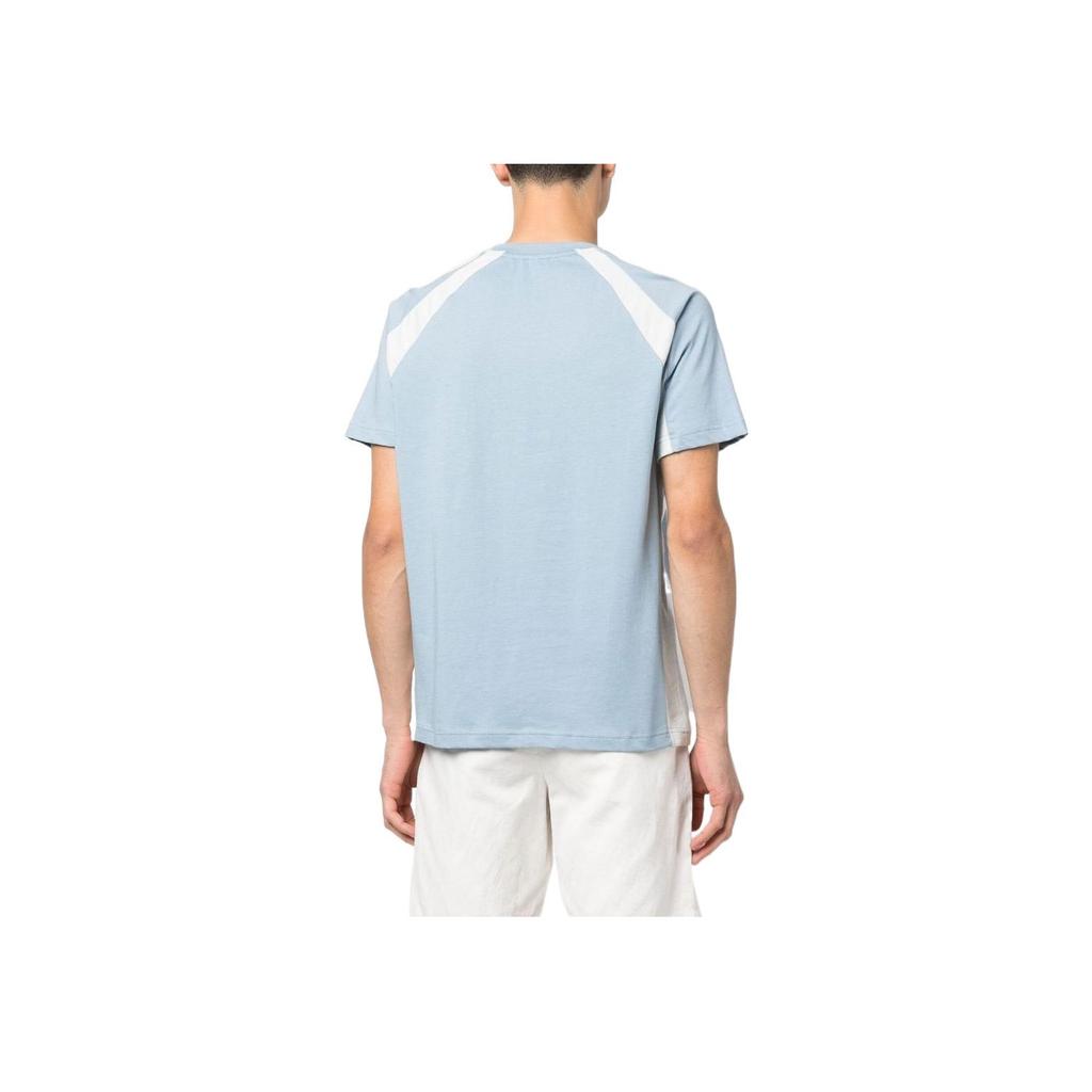 Emporio Armani EA7 SS23 Logo Print Color Block Raglan Short Sleeve T-Shirt Men Tops Blue 3RPT27-PJ02Z-1506