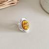 Light Luxury French Retro Resin Open Ring for Women - Elegant Index Finger Accessory with High-End Design.