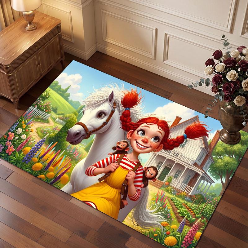 Pippi Longstocking Rug Soft Thick Non Slip Floor Carpet for Bedroom Living Room Home Decor