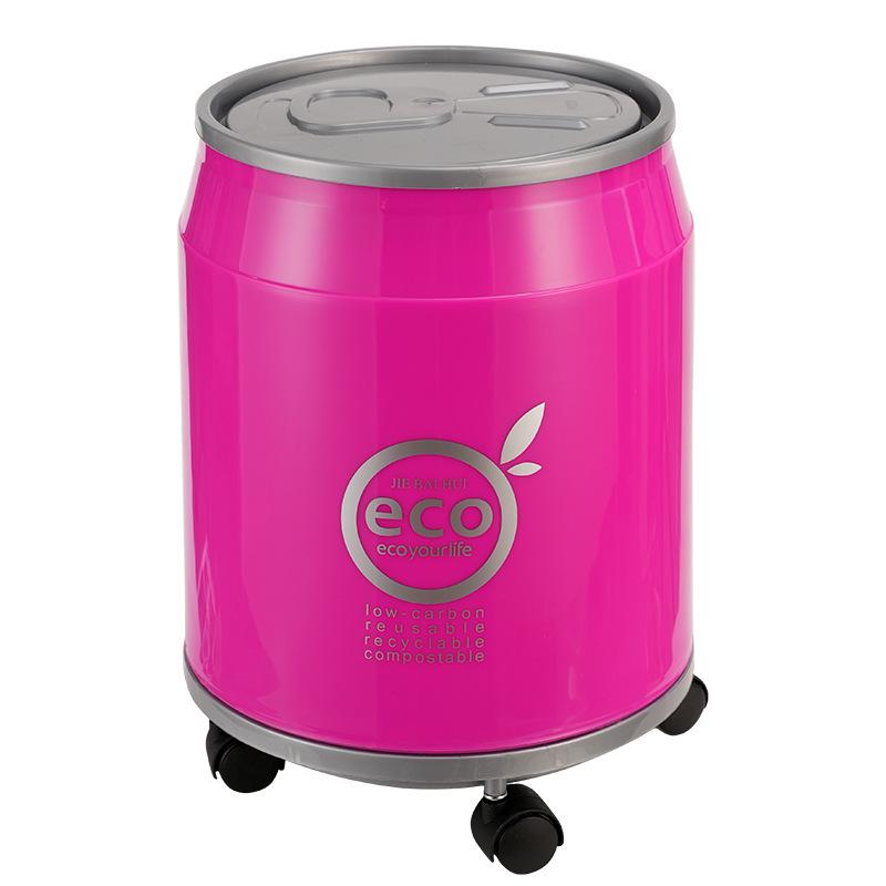 Pull-Tab Trash Can with Wheels -