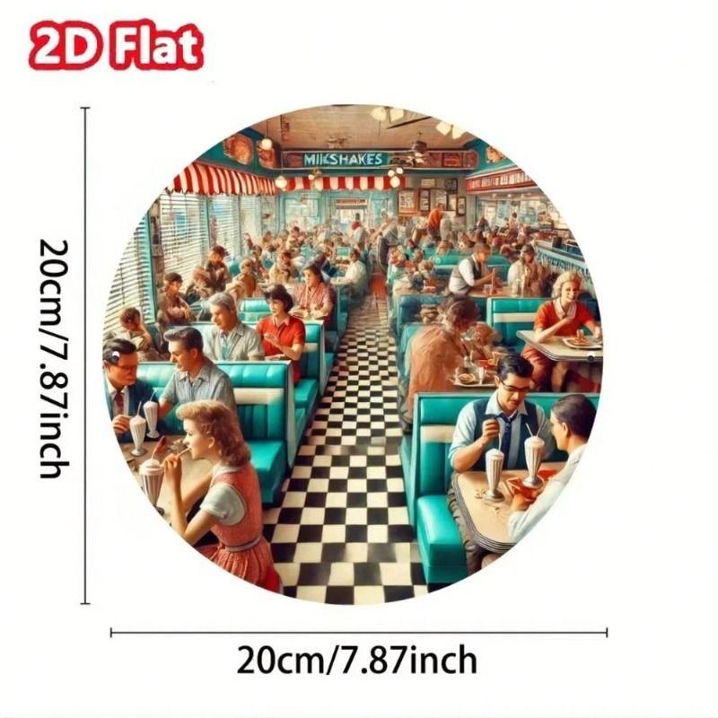 1 Pc Round Metal Wall Art Decor for Office Living Room Patio (20x20 Cm)