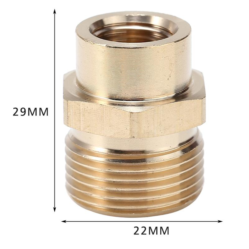 Brass M22-14mm X 1/4 Inch Pressure Washer Adapter Quick Connection & Disconnect For Power Washer Hose Pump