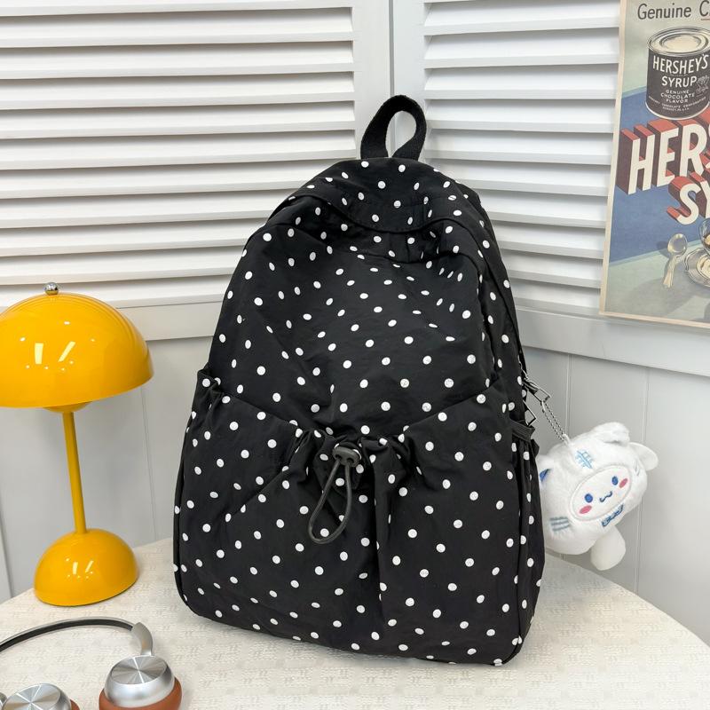 Schoolbag Korean ins style cute polka dot backpack 1011 new small fresh casual backpack student commuter schoolbag