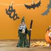 Mini Halloween Wizard Statue Hand Painted Desktop Ornaments Durable Witch Figurines  Garden
