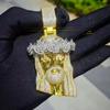 THE BLING KING Rose Blume Jesus Anhänger Halskette Voll Eiskalt Zirkonia Charme Tennis Halskette Mode Hiphop Schmuck