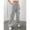 2026 Autumn and Winter Loose Casual Straight Wide-leg Sweatpants Women Office Trousers Versatile Solid Color Office Pockets Drawstring Long Pants