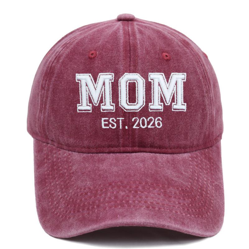 Dad Mom Waterwashed Cotton Baseball Cap With Embroidery For Casual Outdoor Wear