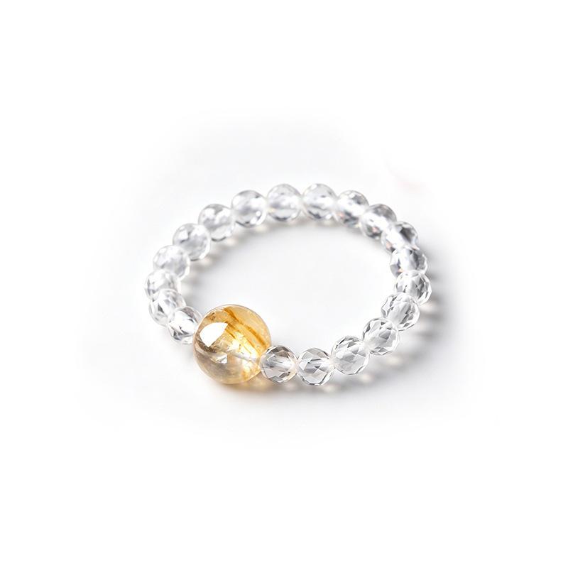 Chinese Style Natural Stone Ring: Versatile Elastic Index Finger Jewelry with Light Luxury Design