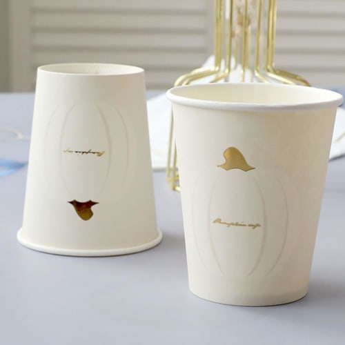 Amosfun Halloween Disposable Tableware Set, 20-Piece Set, Includes Paper Plates, Cups, and Drink Cups. Perfect for Parties and Birthdays. 7-inch Pumpk