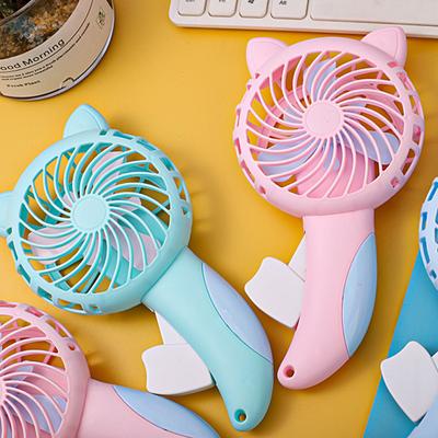 Studentský ventilátor Silný vítr Pohodlná rukojeť Cat Design Mini ruční tlakový ventilátor pro domácnost