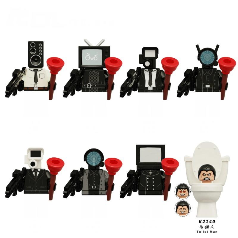 

4 см Skibidi туалетный человек монитор строительные блоки аудио камера мужские игрушки детский подарок на Рождество и день рождения совместим с Lego