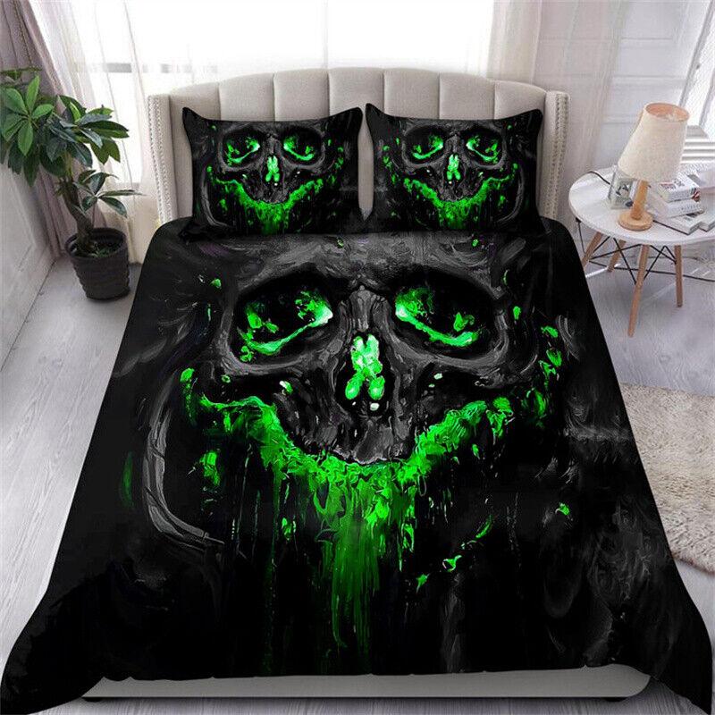 3D-Bettwäsche-Set mit indischem Druck, Totenkopf-Bettbezug, weicher Bettbezug, Geschenk