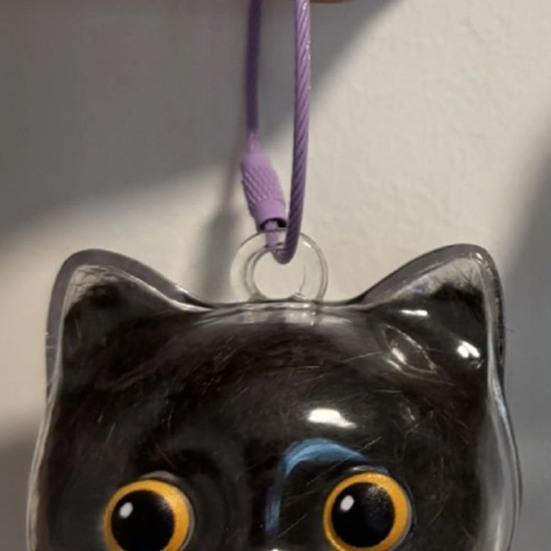 Dog Hair Collector Keychain Charm Memorial Storage Box Transparent Bottle Pet Cat Hair Storage Portable Memory Capsule