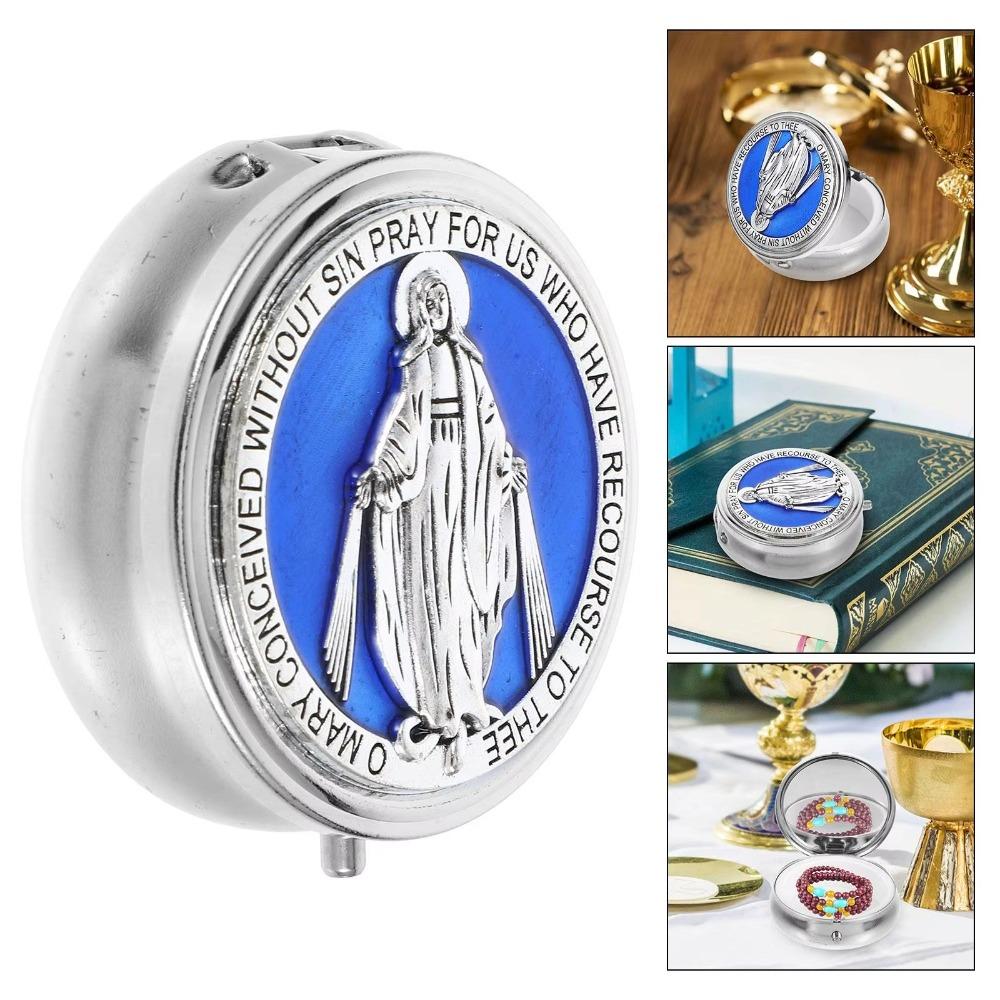 Retro Saint Benedict Jewelry Box Round Jewelry Storage Box  Accessories Storage