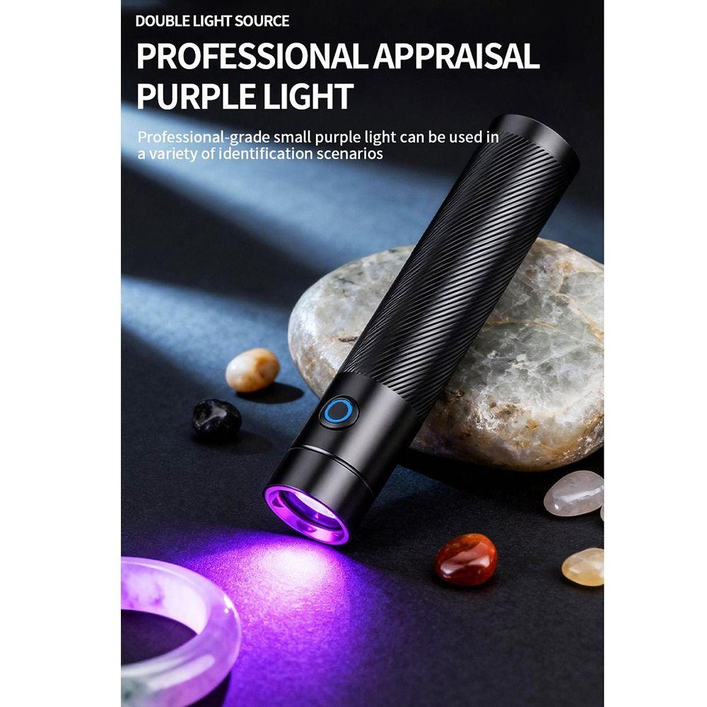 IPX4 Waterproof 365nm Purple Light Lamp Shockproof Blood Tracking Light UV Flashlight  Resin Curing