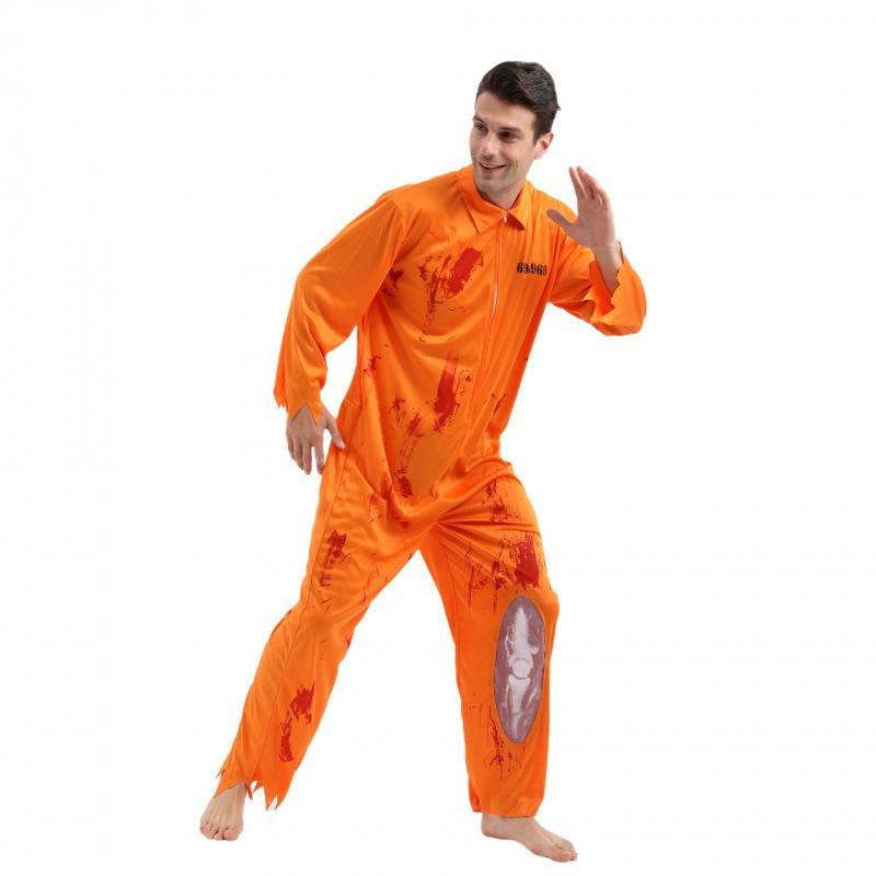 Unique 2021 Mens Bloodstain Prisoner Outfit For Halloween Parties And Stage Performances