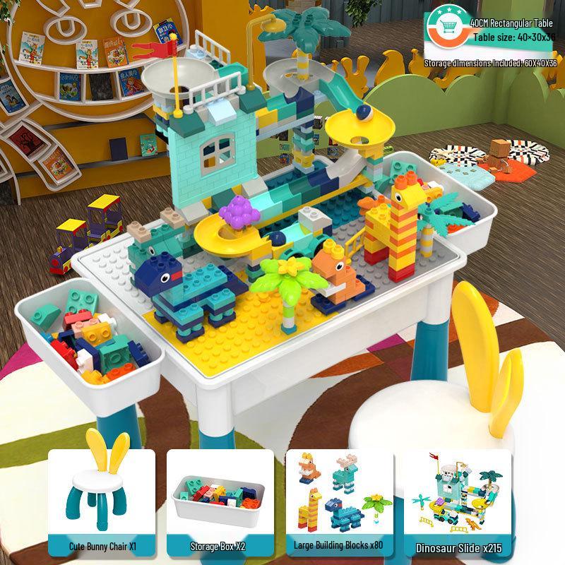 Multifunctional Building Block Table for Early Education – Large Particle Puzzle Toy for Boys and Girls Aged 3-5, Perfect Birthday Gift.