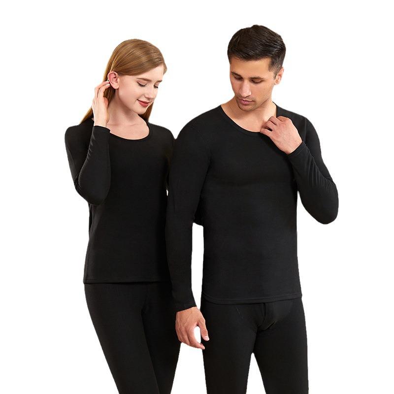 Men's and Women's Autumn/Winter Warm Underwear Set - Cotton, Wool, Cashmere Base Layer with Velvet.