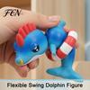 Decorative Dolphin Figurine 3D Printed Articulated Figurine, Swim Ring Fidget Toy, Toy Flexible Joints Decor for Backpack Handbag Purse Charm Poseable